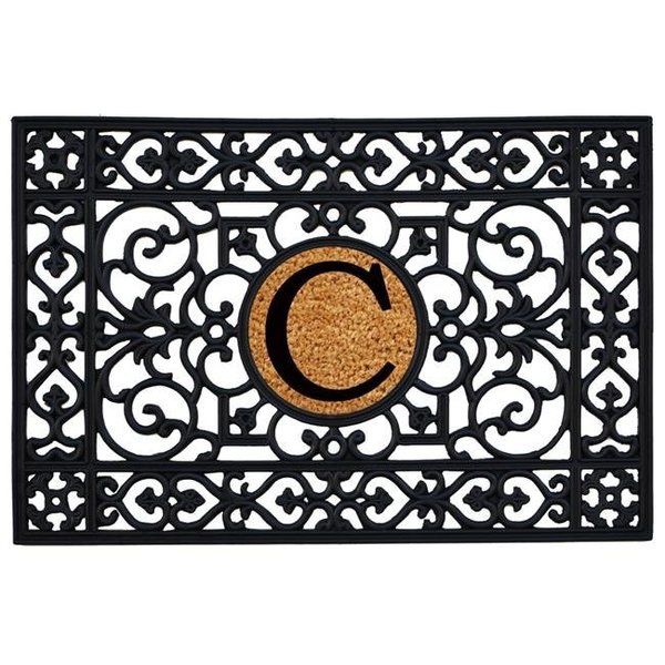 Calloway Mills Calloway Mills 160012436C 2 x 3 ft. Rubber Monogram Insert Rectangular Doormat; Black - Letter C 160012436C